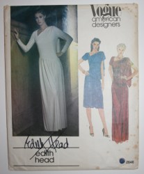 2646 EDITH HEAD 70S BIAS ANGLE DRESS KNEE-FLOOR PATTERN 10,12
